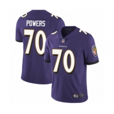Youth Baltimore Ravens #70 Ben Powers Purple Team Color Vapor Untouchable Limited Player Football Jersey