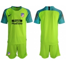 Atletico Madrid Blank Shiny Green Goalkeeper Soccer Club Jersey