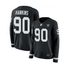 Women's Oakland Raiders #90 Johnathan Hankins Limited Black Therma Long Sleeve Football Jersey