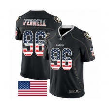 Men's Oakland Raiders #96 Clelin Ferrell Black USA Flag Fashion Limited Football Jersey