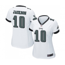 Women's Philadelphia Eagles #10 DeSean Jackson Game White Football Jersey