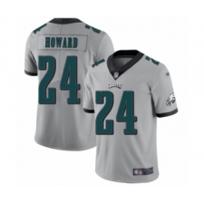 Men's Philadelphia Eagles #24 Jordan Howard Limited Silver Inverted Legend Football Jersey