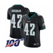 Men's Philadelphia Eagles #42 Andrew Sendejo Black Alternate Vapor Untouchable Limited Player 100th Season Football Jersey