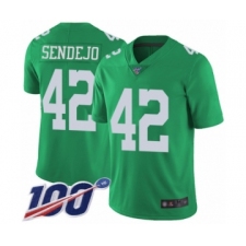 Men's Philadelphia Eagles #42 Andrew Sendejo Limited Green Rush Vapor Untouchable 100th Season Football Jersey