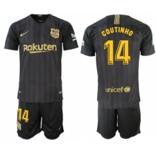 Barcelona #14 Coutinho Black Soccer Club Jersey