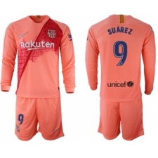 Barcelona #9 Suarez Third Long Sleeves Soccer Club Jersey