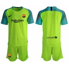 Barcelona Blank Shiny Green Goalkeeper Soccer Club Jersey