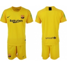 Barcelona Blank Yellow Goalkeeper Soccer Club Jersey