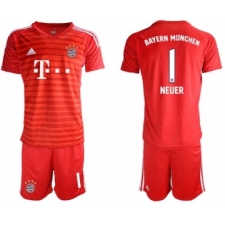 Bayern Munchen #1 Neuer Red Goalkeeper Soccer Club Jersey