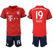 Bayern Munchen #19 Rudy Home Soccer Club Jersey