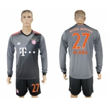 Bayern Munchen #27 Alaba Away Long Sleeves Soccer Club Jersey