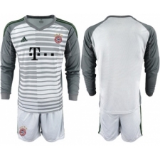 Bayern Munchen Blank Grey Goalkeeper Long Sleeves Soccer Club Jersey