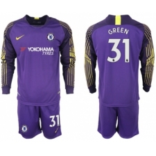 Chelsea #31 Green Purple Goalkeeper Long Sleeves Soccer Club Jersey