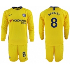 Chelsea #8 Barkley Away Long Sleeves Soccer Club Jersey