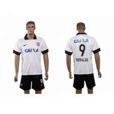 Corinthians #9 Ronaldo White Home Soccer Club Jersey