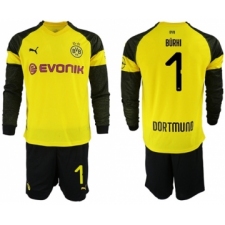Dortmund #1 Burki Home Long Sleeves Soccer Club Jersey