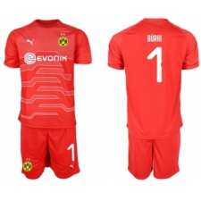 Dortmund #1 Burki Red Goalkeeper Soccer Club Jersey