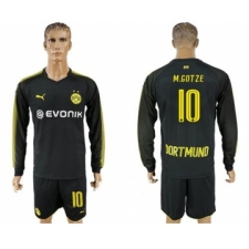 Dortmund #10 M.Gotze Away Long Sleeves Soccer Club Jersey