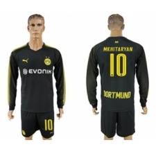 Dortmund #10 Mkhitaryan Away Long Sleeves Soccer Club Jersey