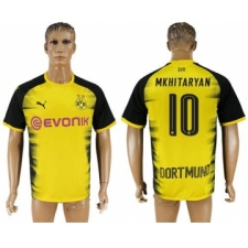 Dortmund #10 Mkhitaryan Yellow Soccer Club Jersey