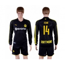 Dortmund #14 Isak Away Long Sleeves Soccer Club Jersey