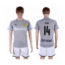 Dortmund #14 Isak Grey Soccer Club Jersey
