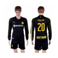 Dortmund #20 Philipp Away Long Sleeves Soccer Club Jersey