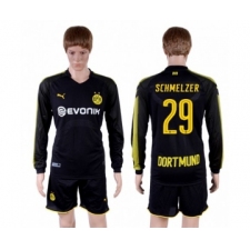 Dortmund #29 Schmelzer Away Long Sleeves Soccer Club Jersey