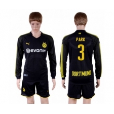 Dortmund #3 Park Away Long Sleeves Soccer Club Jersey