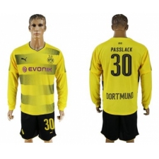 Dortmund #30 Passlack Home Long Sleeves Soccer Club Jersey