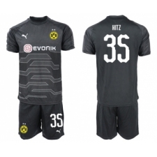 Dortmund #35 Hitz Black Goalkeeper Soccer Club Jersey