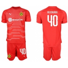 Dortmund #40 Oelschlagel Red Goalkeeper Soccer Club Jersey