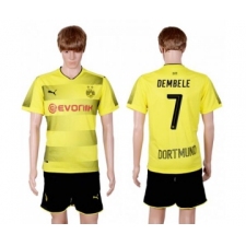 Dortmund #7 Dembele Home Soccer Club Jersey