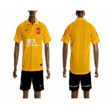 Guangzhou Evergrande Blank 2012 2013 Yellow Away Soccer Club Jersey