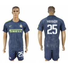 Inter Milan #25 Miranda Sec Away Soccer Club Jersey