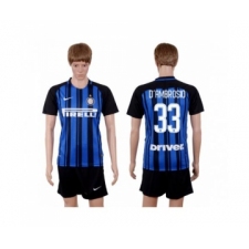 Inter Milan #33 D'Ambrosio Home Soccer Club Jersey