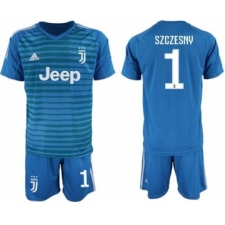 Juventus #1 Szczesny Blue Goalkeeper Soccer Club Jersey