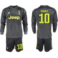 Juventus #10 Dybala Third Long Sleeves Soccer Club Jersey