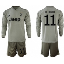 Juventus #11 D.Costa Away Long Sleeves Soccer Club Jersey