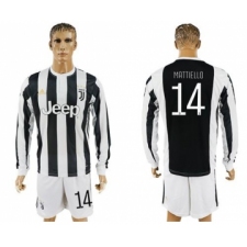 Juventus #14 Mattiello Home Long Sleeves Soccer Club Jersey