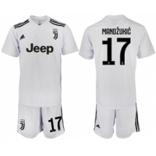 Juventus #17 Mandzukic White Soccer Club Jersey