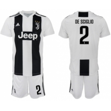 Juventus #2 De Sciglio Home Soccer Club Jersey