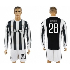 Juventus #28 Rincon Home Long Sleeves Soccer Club Jersey
