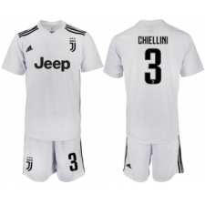 Juventus #3 Chiellini White Soccer Club Jersey