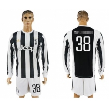 Juventus #38 Mandragora Home Long Sleeves Soccer Club Jersey