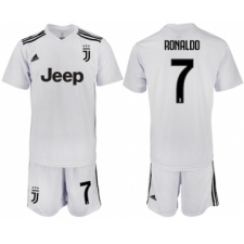 Juventus #7 Ronaldo White Soccer Club Jersey