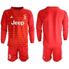 Juventus Blank Red Goalkeeper Long Sleeves Soccer Club Jersey