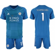 Leicester City #1 Schmeichel Blue Goalkeeper Soccer Club Jersey