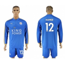 Leicester City #12 Hamer Home Long Sleeves Soccer Club Jersey