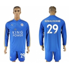 Leicester City #29 Benalouane Home Long Sleeves Soccer Club Jersey